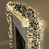 2000 Multi Action LED Cluster Christmas Lights with Timer - Warm White