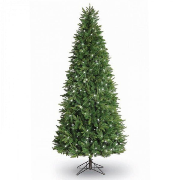 7.5ft Premium Slim Pine Prelit Artificial Christmas Tree