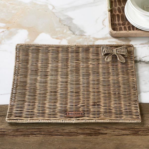 Rustic Rattan Pretty Bow Placemat