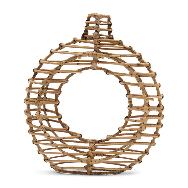 Rustic Rattan Round Decoration Vase M