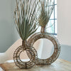 Rustic Rattan Round Decoration Vase M