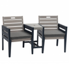 Galaxy - Tete-a-tete Bench Set (Grey)