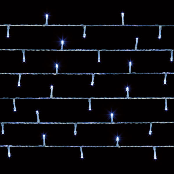 50 M-A B-O White LEDs Clear Cable Lights With Timer