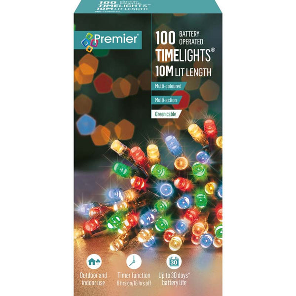 100 M-A B-O Multi-Colour LEDs Lights With Timer