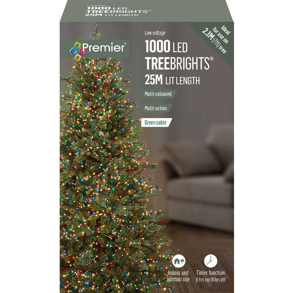 1000 Premier LED TreeBrights Christmas Tree Lights - Multi-Coloured (C27)