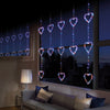 312 LED 1.2x1.3m Heart Shape Pin Wire Flashing Curtain Lights - Rainbow