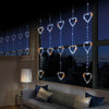 312 LED 1.2x1.3m Heart Shape Pin Wire Flashing Curtain- White