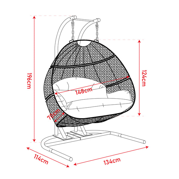 KD - Double Swing Chair (Brown)