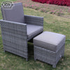 Cuba - 4 Seat Cube Set with Square Table (Light Grey)