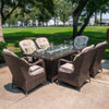 Chambery - 6 Seater Set with Rectangular Table & Firepit (Natural)