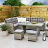 Bali - Corner Sofa Set with Rectangular Table (Grey)