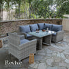 Kansas - Corner Sofa Set with Rectangular Table (Light Grey)