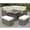 RW - Corner Sofa Set with Square Table (Dark Grey)