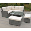 RW - Corner Sofa Set with Square Table (Dark Grey)