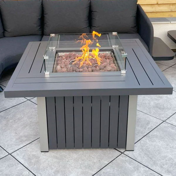 Cyprus-Gas Firepit Table(Grey)