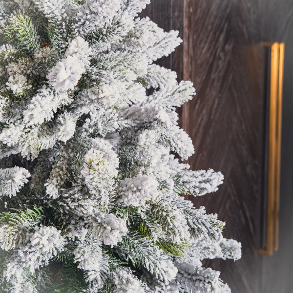8ft Premium Flocked Icelandic Pine Artificial Christmas Tree