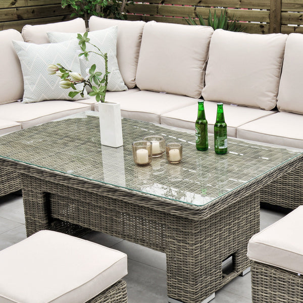Chester - Corner Sofa Set with Rising Table