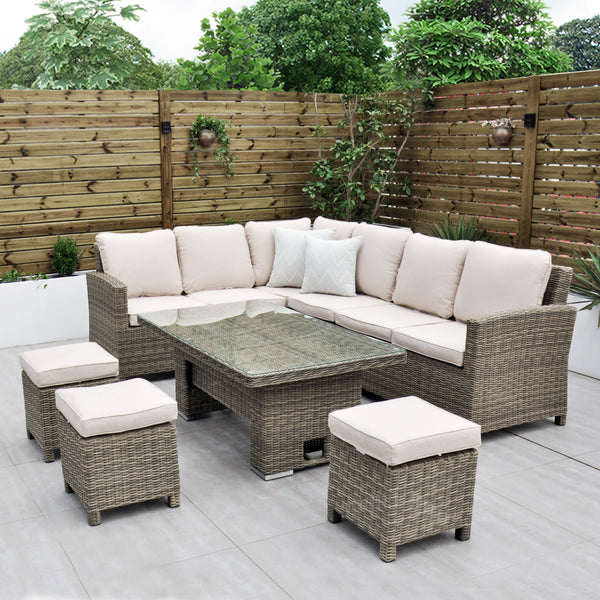 Chester - Corner Sofa Set with Rising Table
