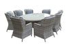 Vienna - 8 Seater Set with Oval Table (Grey)