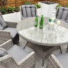 Yale - 6 Seat Set with 135cm Round Table (Grey Cushions)