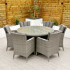 Cuba - 6 Seat Set with 135cm Round Table (Light Grey)