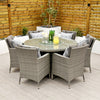 Cuba - 6 Seat Set with 135cm Round Table (Light Grey)