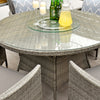 Cuba - 6 Seat Set with 135cm Round Table (Light Grey)