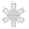 Cuba - 6 Seat Set with 135cm Round Table (Light Grey)