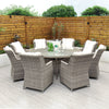 Yale - 8 Seat Set with 170cm Round Table (Light Grey)