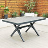 Panama - 6 Seater Set with 150cm Rectangle Table (Dark Grey)