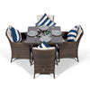 Montreal - 4 Seat Set with Square Table & Ice Bucket (Dark Brown)