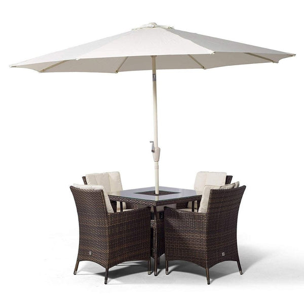 Montreal - 4 Seat Set with Square Table & Ice Bucket (Dark Brown)