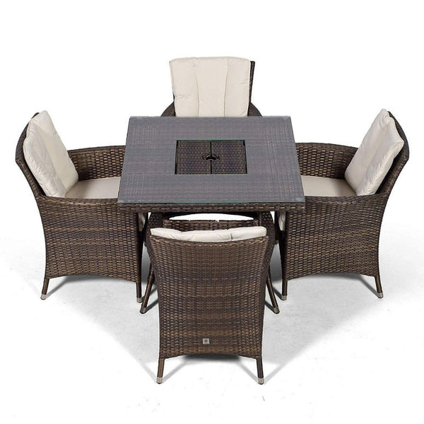 Montreal - 4 Seat Set with Square Table & Ice Bucket (Dark Brown)