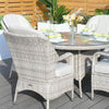 Parma - 4 Seater Set with 120cm Round Table (White Washed)