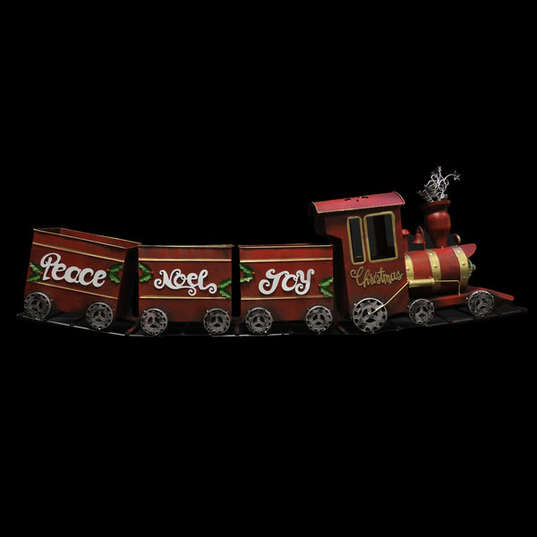 Metal Train with 3 Carriages (Red)